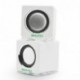 Incutex altavoces LED portátiles coloridos, altavoces para ordenador y portátil, blanco