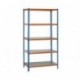 SimonRack SI414 Kit Estantería con 5 Estantes, Azul, Naranja y galvanizado, 2000 x 1000 x 400 mm