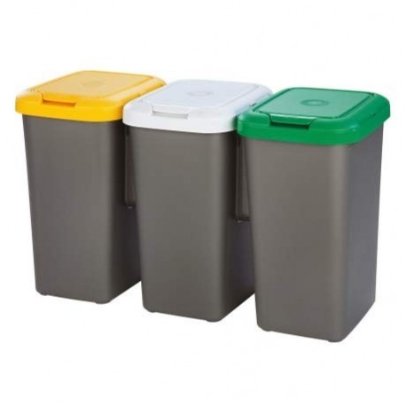 OliveBird 4 Cubo Basura Reciclaje 100L - 4x25L con 5 colores de pegatinas  Cubo de clasificación selectiva para residuos orgánicos, papel, vidrio  Sistemas de clasificación de basura : : Hogar y cocina