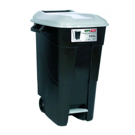 Cubo basura papelera reciclaje inox 3 compartimentos 45 litros 60x35x4