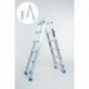 WORHAN® Escalera 587cm Aluminio Telescopica 5.87m Multifuncion Multiuso Aluminio Plegable Tijera L6