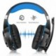 Tsing Auriculares Cascos Gaming de Diadema Abiertos Estéreo con Micrófono para PC Computadoras Negro+Azul 