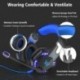 Tsing Auriculares Cascos Gaming de Diadema Abiertos Estéreo con Micrófono para PC Computadoras Negro+Azul 