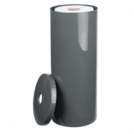 mDesign portarrollos de pie - Elegante dispensador de papel de plástico resistente - Portarrollos baño para 3 rollos color gr