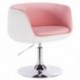 Woltu BH42rsw-1 1 x Taburete de Bar Silla fácil con reposabrazos imitación Cuero 2 Colores Rosa+Blanco 