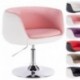 Woltu BH42rsw-1 1 x Taburete de Bar Silla fácil con reposabrazos imitación Cuero 2 Colores Rosa+Blanco 