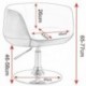 Woltu BH42rsw-1 1 x Taburete de Bar Silla fácil con reposabrazos imitación Cuero 2 Colores Rosa+Blanco 