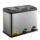 MARI HOME Cubo Basura Grande | Basurero Triple En Acero Inoxidable 45L Con 3 Compartimentos 15L X 3 | Para La Cocina, Ofici