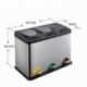 MARI HOME Cubo Basura Grande | Basurero Triple En Acero Inoxidable 45L Con 3 Compartimentos 15L X 3 | Para La Cocina, Ofici