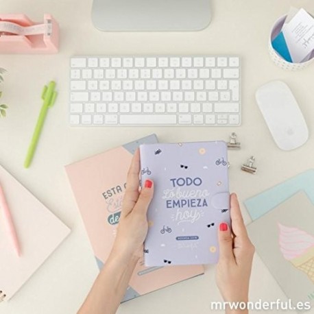 Mr. Wonderful WOA08861ES1 - Agenda 2018, semana vista, diseño Todo lo bueno empieza hoy